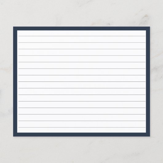 ネイビーブルーブルゴーニュブライダルシャワーレシピカード (裏面)