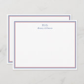 ネイビーブルーブルゴーニュモノグラムのー ノートカード (正面/裏面)