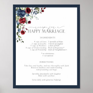 ネイビーブルーブルゴーニュレシピで幸せな結婚 ポスター