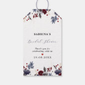 ネイビーブルーブルゴーニュレッドフローラ結婚ズ ギフトタグ (裏面)