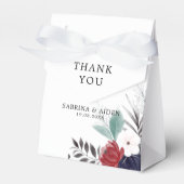 ネイビーブルーブルゴーニュレッドフローラ結婚ズ フェイバーボックス (正面サイド)