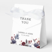 ネイビーブルーブルゴーニュレッドフローラ結婚ズ フェイバーボックス (正面サイド)