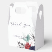 ネイビーブルーブルゴーニュレッドフローラ結婚ズ フェイバーボックス (オープン)