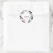 ネイビーブルーブルゴーニュレッドフローラ結婚ズ ラウンドシール (バッグ)