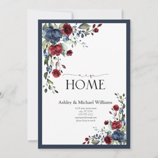 ネイビーブルーブルゴーニュ新しいホームムービングアナウンス シーズンカード (正面)