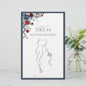 ネイビーブルーブルゴーニュ水彩ブライダルシャワーゲーム (スタンド正面)