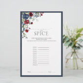 ネイビーブルーブルゴーニュ水彩ブライダルシャワーゲーム (スタンド正面)