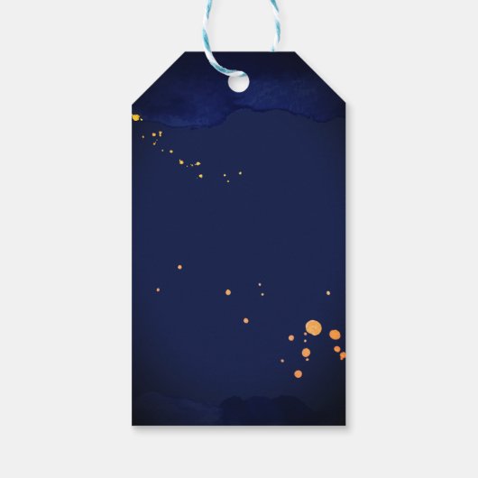 ネイビーブルーブルゴーニュ結婚バラの感謝していユーザ ギフトタグ (裏面)