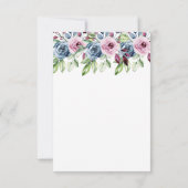 ネイビーブルーブルゴーニュ結婚フローラ 出欠カード (裏面)