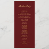 ネイビーブルーブルゴーニュ結婚式 プログラム (裏面)