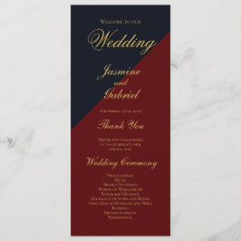 ネイビーブルーブルゴーニュ結婚式 プログラム