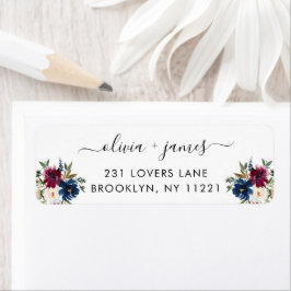 ネイビーブルーブルゴーニュ緑かわいいフローラ水色 ラベル