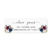 ネイビーブルーブルゴーニュ緑かわいいフローラ水色 ラベル (正面)