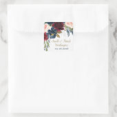 ネイビーブルーブルゴーニュ赤面ピンクシルバー結婚金ゴールド スクエアシール (バッグ)