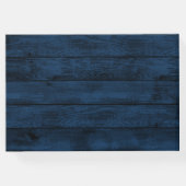 ネイビーブルーブルゴーニュ赤面ピンク素朴金ゴールド結婚ズ ゲストブック (裏面)