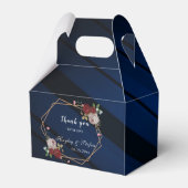 ネイビーブルーブルゴーニュ赤面ピンク結婚フローラ フェイバーボックス (裏面サイド)