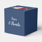 ネイビーブルーブルゴーニュ赤面結婚フローラ フェイバーボックス (裏面サイド)