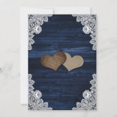 ネイビーブルーブルゴーニュ赤面結婚フローラ 招待状 (裏面)