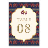 ネイビーブルーブルゴーニュ金ゴールドゾウインディアン結婚ズ テーブルナンバー (裏面)