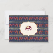 ネイビーブルーブルゴーニュ金ゴールドゾウインディアン結婚ズ 出欠カード (裏面)