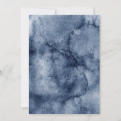 ネイビーブルーブルゴーニュ金ゴールド幾何学結婚フローラ 案内状 (裏面)