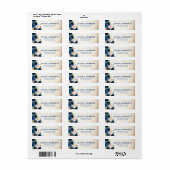 ネイビーブルーブルー赤面ピンクローズボタニカルアドレス ラベル (フルシート)