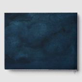 ネイビーブルーブルー赤面ピンクローズボタニカル ゲストブック (裏面)