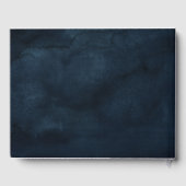 ネイビーブルーブルー赤面ピンクローズボタニカル ゲストブック (裏面)