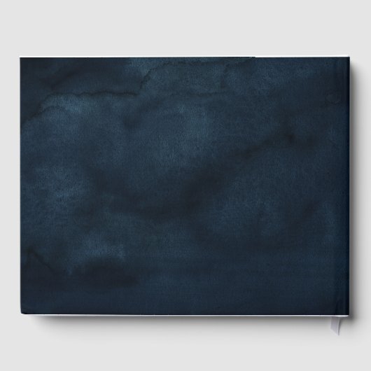 ネイビーブルーブルー赤面ピンクローズボタニカル ゲストブック (裏面)