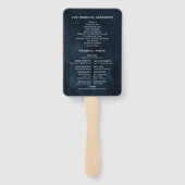 ネイビーブルーブルー赤面ピンクローズボタニカル ハンドファン (裏面)