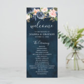 ネイビーブルーブルー赤面ピンクローズボタニッ結婚クス プログラム (スタンド正面)