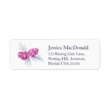 ネイビーブループラムピネコーン冬の返信ラベル