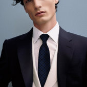 ネイビーブループリムローズヴィンテージフローラメンズ ネクタイ