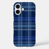 ネイビーブループレイドタータンチェックかわいいレトロ美学 Case-Mate iPhoneケース (裏面)