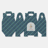 ネイビーブループレイドテディベアボーイベビーシャワー フェイバーボックス (見開き)