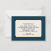 ネイビーブループレイドテディベア赤ちゃんシャワーありがとう ノートカード (裏面)