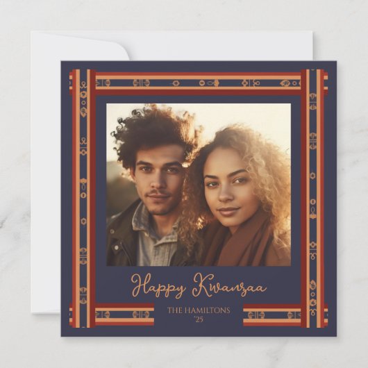 ネイビーブループレイドリボンクワ縁どンザーカード シーズンカード (正面)