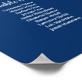 ネイビーブループレインシーティンググラフウェディングレセプション ポスター (角)