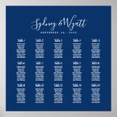 ネイビーブループレインシーティンググラフウェディングレセプション ポスター (正面)