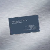 ネイビーブループレーンエレガントプロフェッショナル マグネット名刺 (インサイチュ)