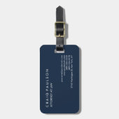ネイビーブループレーンエレガントプロフェッショナル ラゲッジタグ (正面縦)