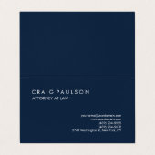 ネイビーブループレーンエレガントプロフェッショナル 名刺 (外部フラット)