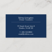 ネイビーブループロフェッショナルカーブ&シンプルモダン 名刺 (裏面)