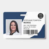 ネイビーブループロフェッショナルナース写真ロゴコード バッジ (表面)