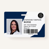 ネイビーブループロフェッショナルナース写真ロゴコード バッジ (正面)