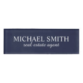 ネイビーブループロフェッショナルパーソナライズされた名タグ 名札 (正面)