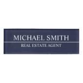 ネイビーブループロフェッショナルパーソナライズされた名タグ 名札 (正面)