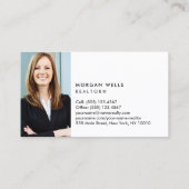 ネイビーブループロフェッショナルミニマル写真 名刺 (裏面)