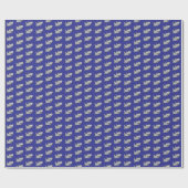 ネイビーブループールパーティービーチ誕生日シャーク ラッピングペーパー (フラット)