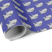 ネイビーブループールパーティービーチ誕生日シャーク ラッピングペーパー (ロールコーナー)